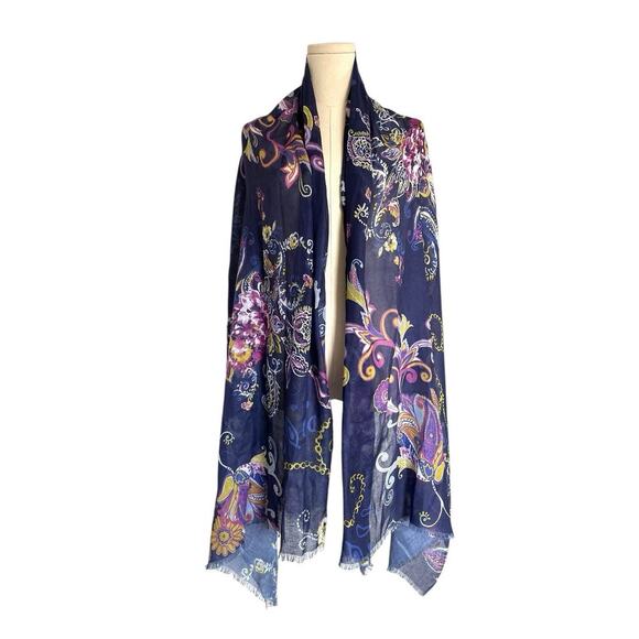 Paisley Pashmina Scarf Shawl Sarong Floral Delicate Feminine Multifunctional Art - Picture 4 of 10